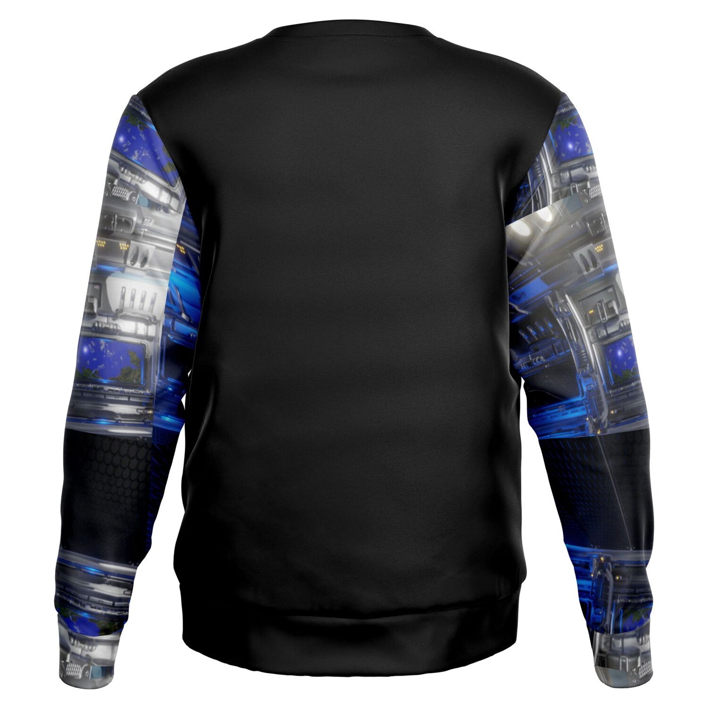 Departing Earth Long Sleeve Sweatshirt – Futuristic Elegance with Artistic Flair