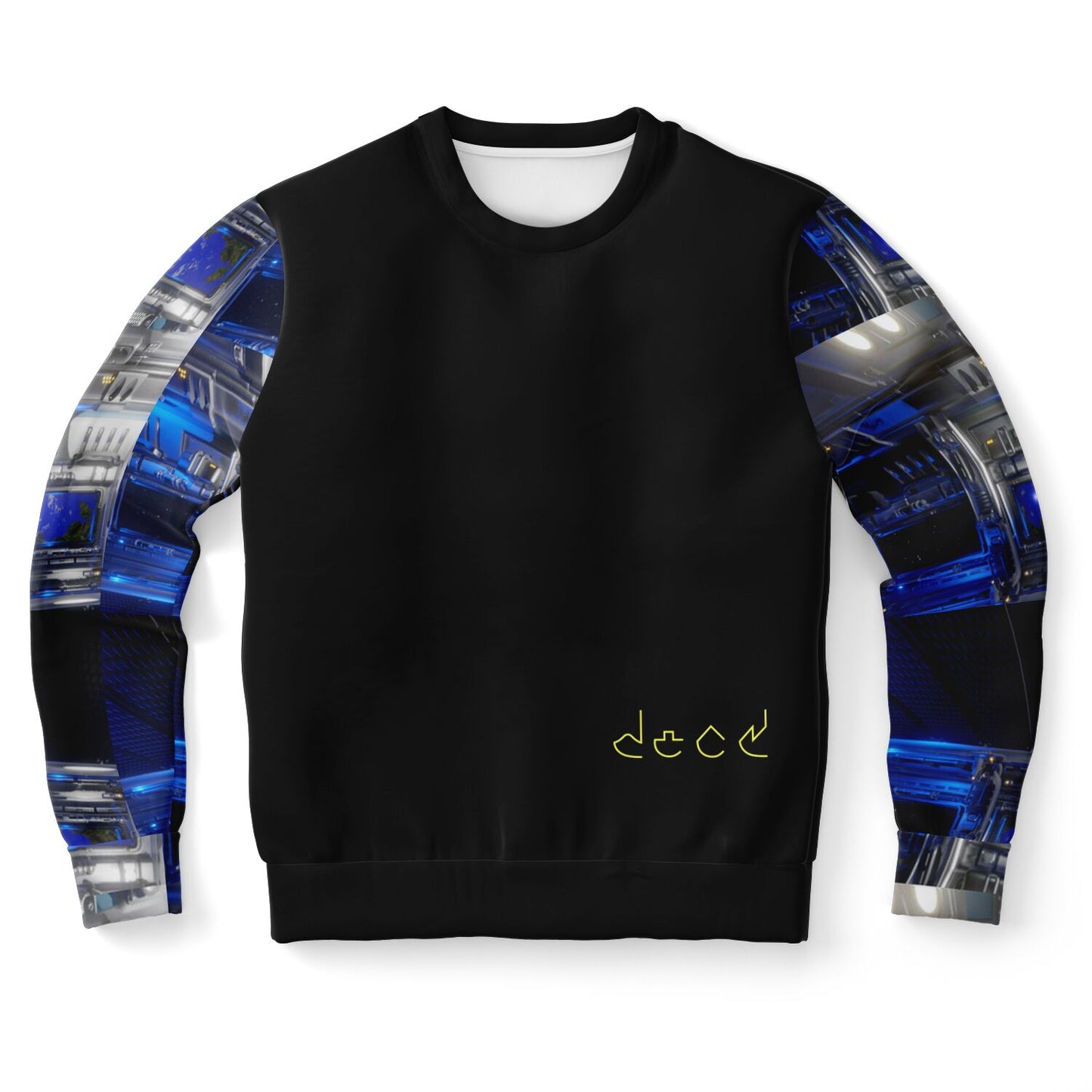 Departing Earth Long Sleeve Sweatshirt – Futuristic Elegance with Artistic Flair